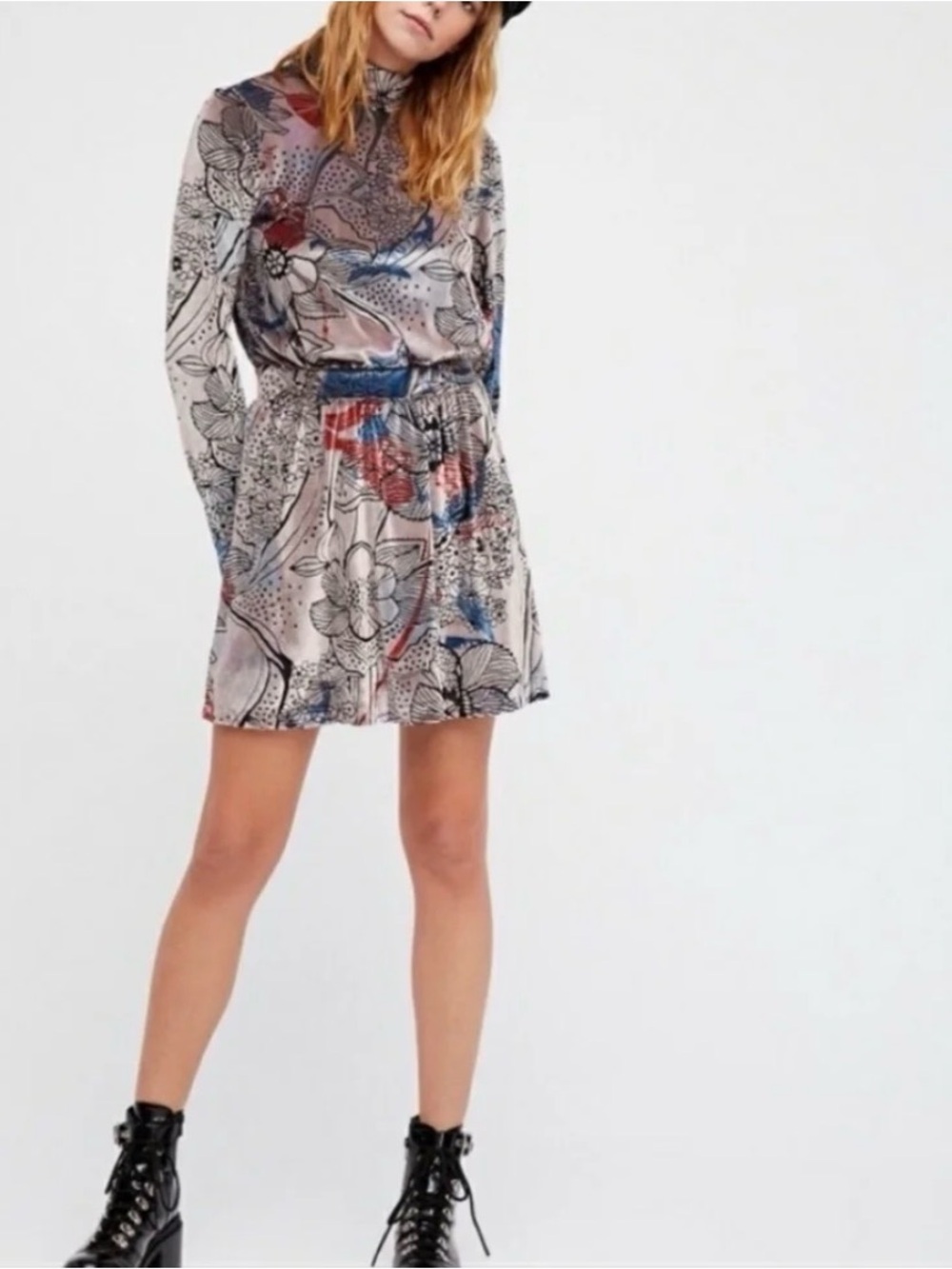 **like new** Free People Christine Velvet Fit And Flare Dress - Picture 3 of 6